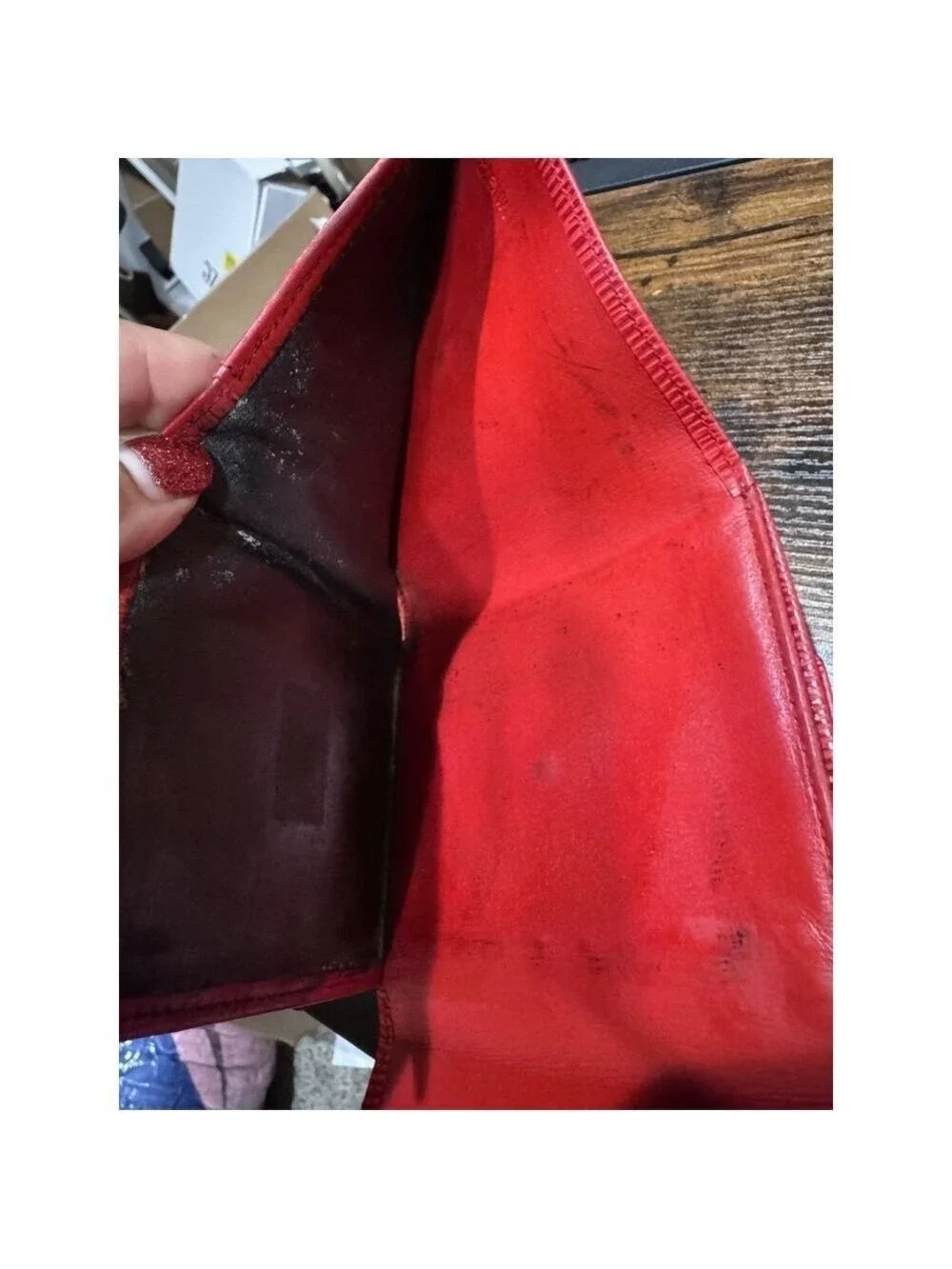 Louis Vuitton Vintage Elise Trifold Red Epi Leather Wallet